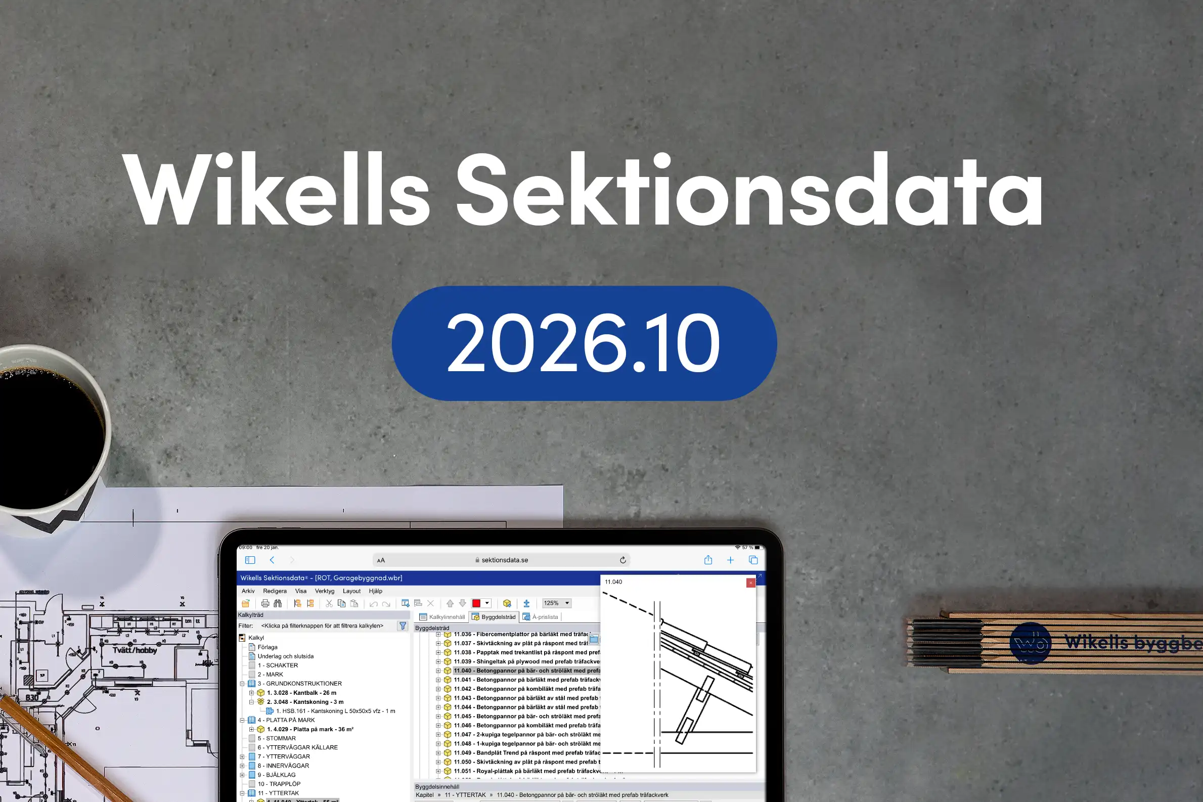 Wikells Sektionsdata version 2026.10.
